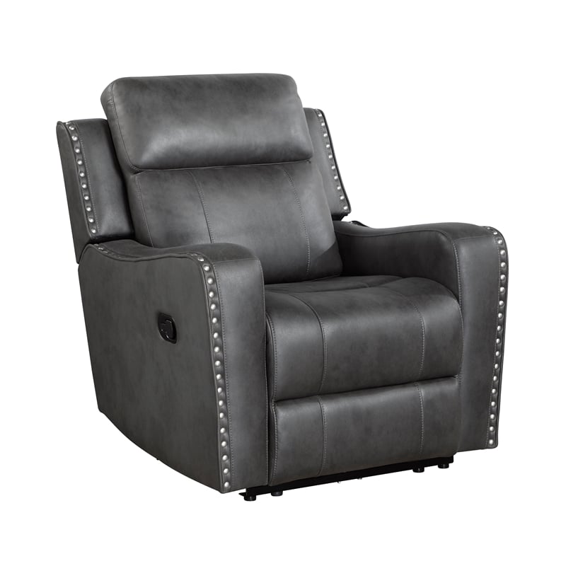 Lexicon Kellen Microfiber 3pc Set-Sofa & Loveseat & Chair in Smoky Gray