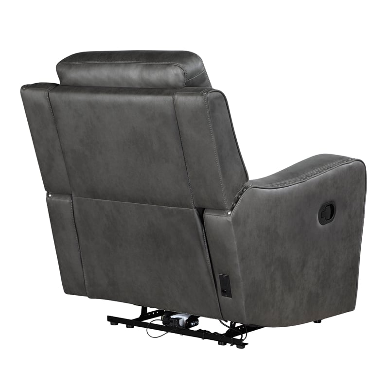 Lexicon Kellen Microfiber 3pc Set-Sofa & Loveseat & Chair in Smoky Gray