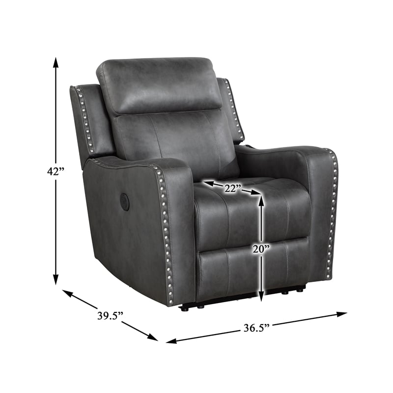 Lexicon Kellen Microfiber 3pc Set-Sofa & Loveseat & Chair in Smoky Gray