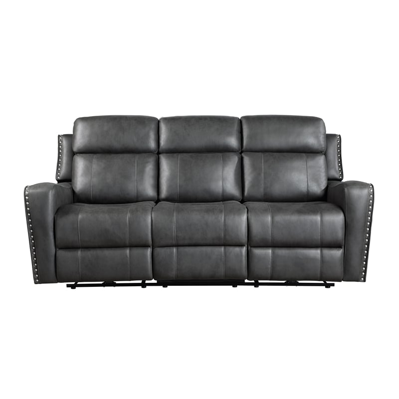 Lexicon Kellen Microfiber 3pc Set-Sofa & Loveseat & Chair in Smoky Gray