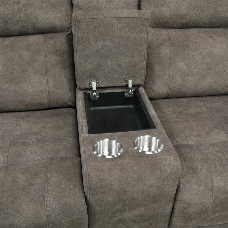 Lexicon Muncie Microfiber 2pc Set-Sofa & Loveseat in Brown