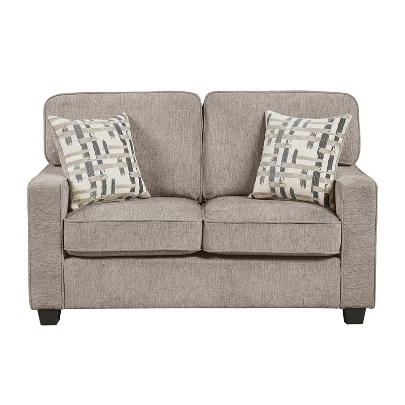 Lexicon Frances Chenille 3pc Set-Sofa & Loveseat & Chair in Taupe