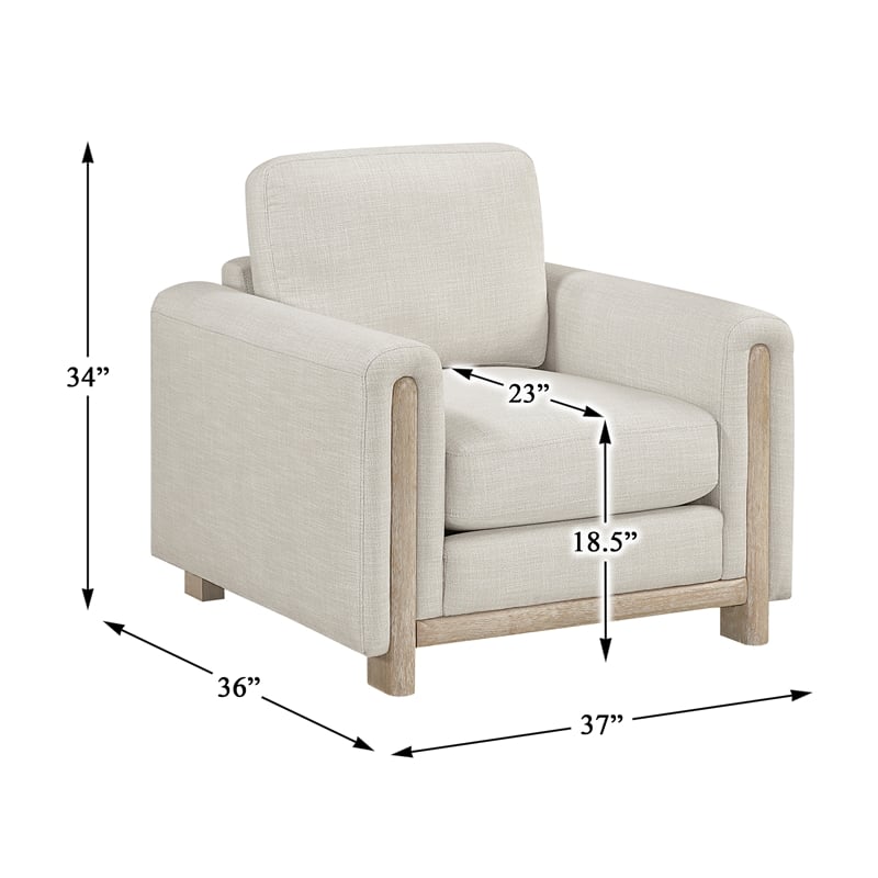 Lexicon Echo Textured 3pc Set-Sofa & Loveseat & Chair in Beige