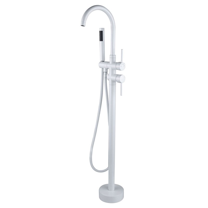 CRO Decor Freestanding Brass Faucet in White