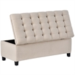 CRO Decor Upholstered Flip Top Storage Bench with Button Tufted Top-Beige