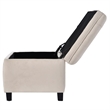 CRO Decor Upholstered Flip Top Storage Bench with Button Tufted Top-Beige