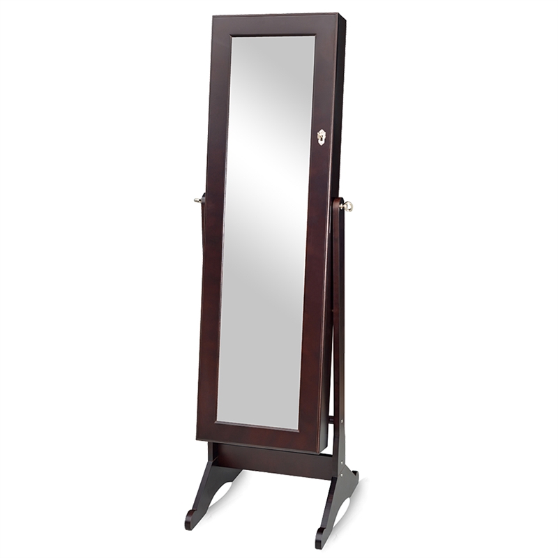 CRO Decor Kent Free Standing 14.6'' Wide Jewelry Armoire with Mirror-Brown