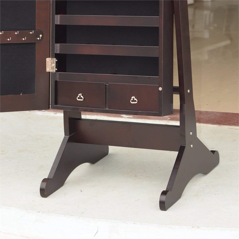 CRO Decor Kent Free Standing 14.6'' Wide Jewelry Armoire with Mirror-Brown