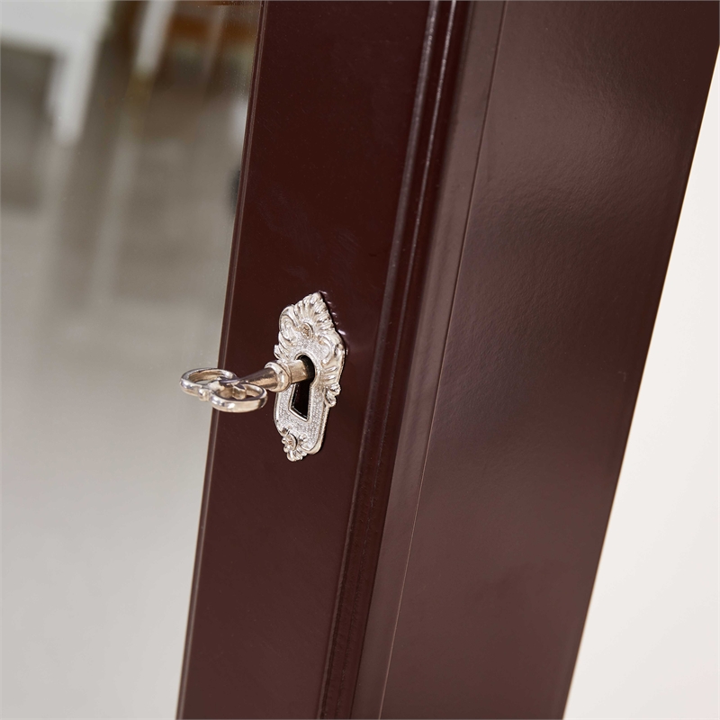 CRO Decor Kent Free Standing 14.6'' Wide Jewelry Armoire with Mirror-Brown