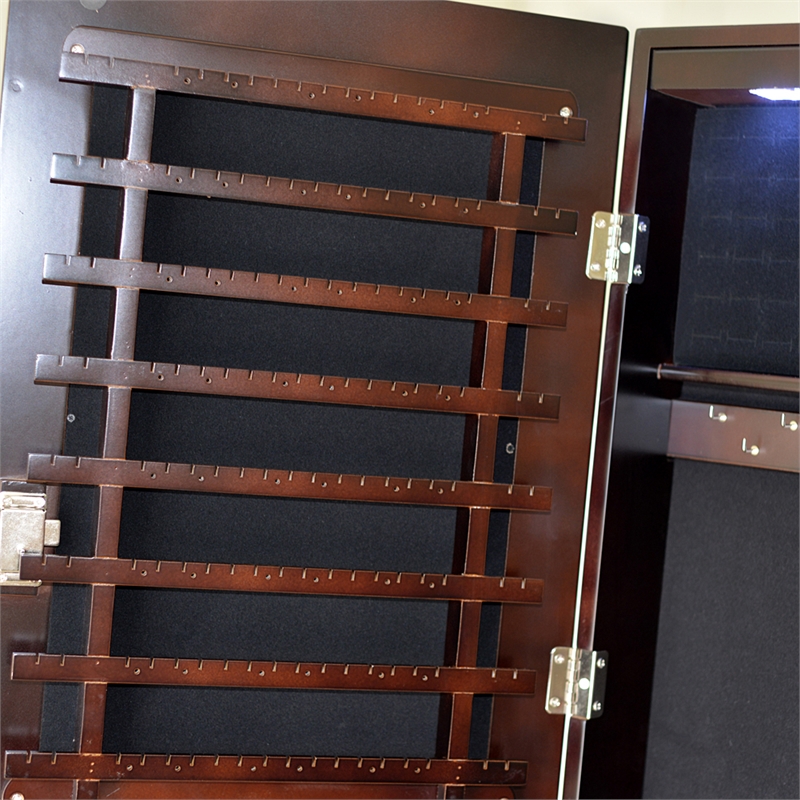 CRO Decor Kent Free Standing 14.6'' Wide Jewelry Armoire with Mirror-Brown