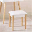 CRO Decor Bob Solid Wood  Makeup Vanity Stool-White