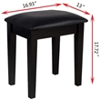 CRO Decor 18'' Tall Vanity Stool-Black