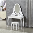 CRO Decor 18'' Tall Vanity Stool-White