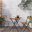 CRO Decor Solid Teak Wood Bistro Set Folding Table and Chair Set With Waterproof