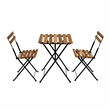 CRO Decor Solid Teak Wood Bistro Set Folding Table and Chair Set With Waterproof