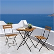 CRO Decor Solid Teak Wood Bistro Set Folding Table and Chair Set With Waterproof