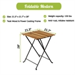 CRO Decor Solid Teak Wood Bistro Set Folding Table and Chair Set With Waterproof