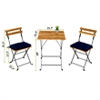 CRO Decor Solid Teak Wood Bistro Set Folding Table and Chair Set With Waterproof