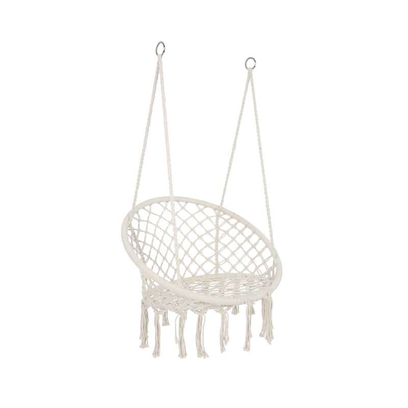 CRO Decor Hammock Chair Max 330 Lbs Hanging Cotton Rope Hammock Swing Chair