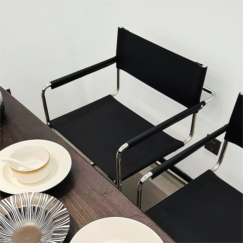 CRO Decor Modern Faux Leather Stainless Steel Office Chair Dining Chair