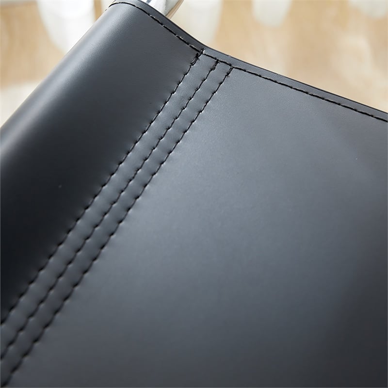 CRO Decor Modern Faux Leather Stainless Steel Office Chair Dining Chair