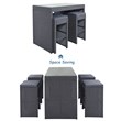 CRO Decor 5PC Rattan Outdoor Patio Furniture Set Bar Dining Table Set Cushion