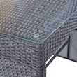 CRO Decor 5PC Rattan Outdoor Patio Furniture Set Bar Dining Table Set Cushion
