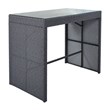 CRO Decor 5PC Rattan Outdoor Patio Furniture Set Bar Dining Table Set Cushion