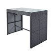 CRO Decor 5PC Rattan Outdoor Patio Furniture Set Bar Dining Table Set Cushion