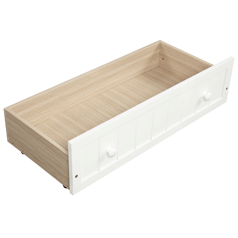 CRO Decor Twin Wooden Daybed with 2 drawers Sofa Bed (White )