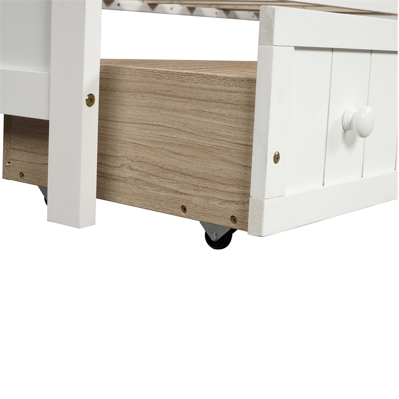CRO Decor Twin Wooden Daybed with 2 drawers Sofa Bed (White )