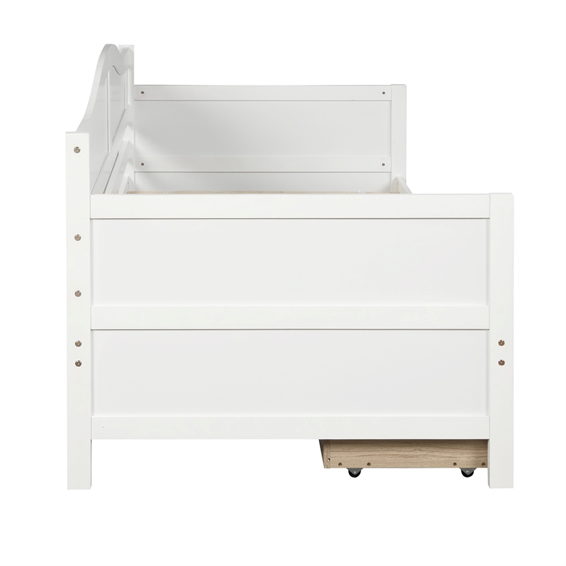 CRO Decor Twin Wooden Daybed with 2 drawers Sofa Bed (White )