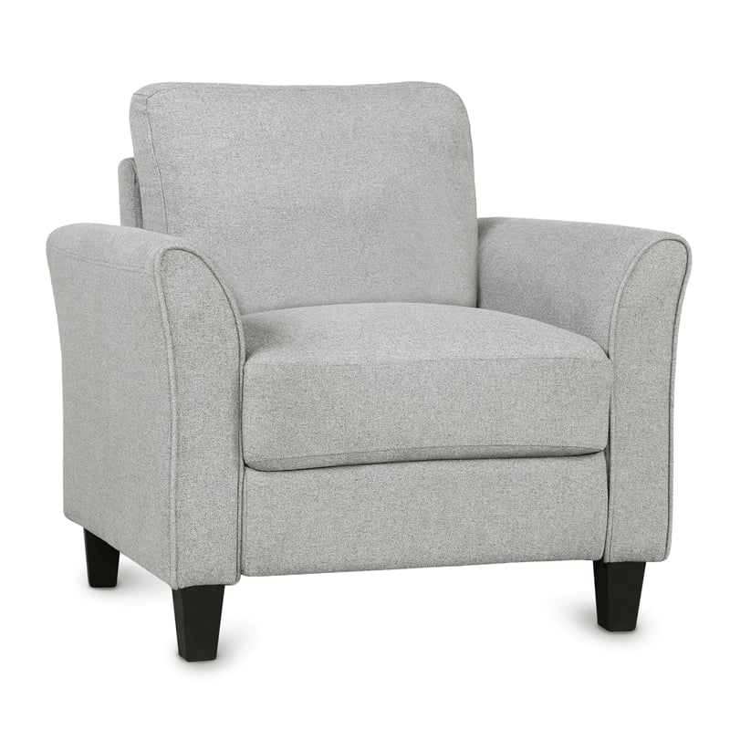 CRO Decor Living Room Furniture Fabric Armrest Single Sofa (Light Gray)