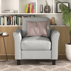 CRO Decor Living Room Furniture Fabric Armrest Single Sofa (Light Gray)