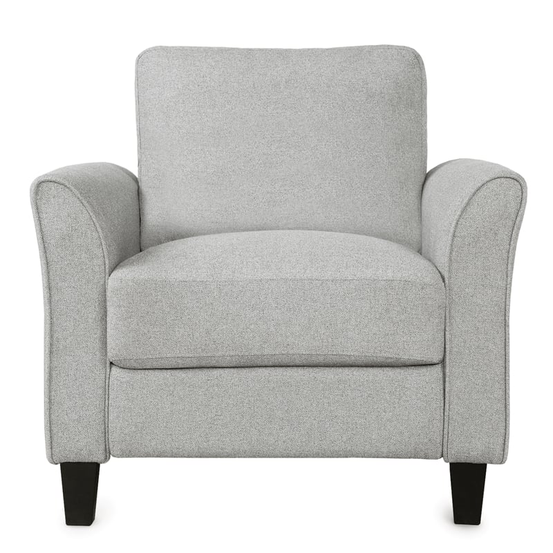 CRO Decor Living Room Furniture Fabric Armrest Single Sofa (Light Gray)