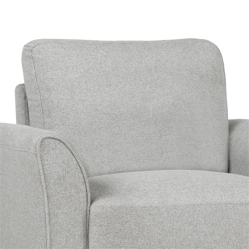 CRO Decor Living Room Furniture Fabric Armrest Single Sofa (Light Gray)