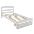 CRO Decor Platform Twin Bed Frame with Storage Drawer (White)