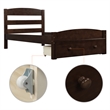 CRO Decor Platform Twin Bed Frame with Storage Drawer and Wood Slat Support