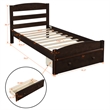 CRO Decor Platform Twin Bed Frame with Storage Drawer and Wood Slat Support