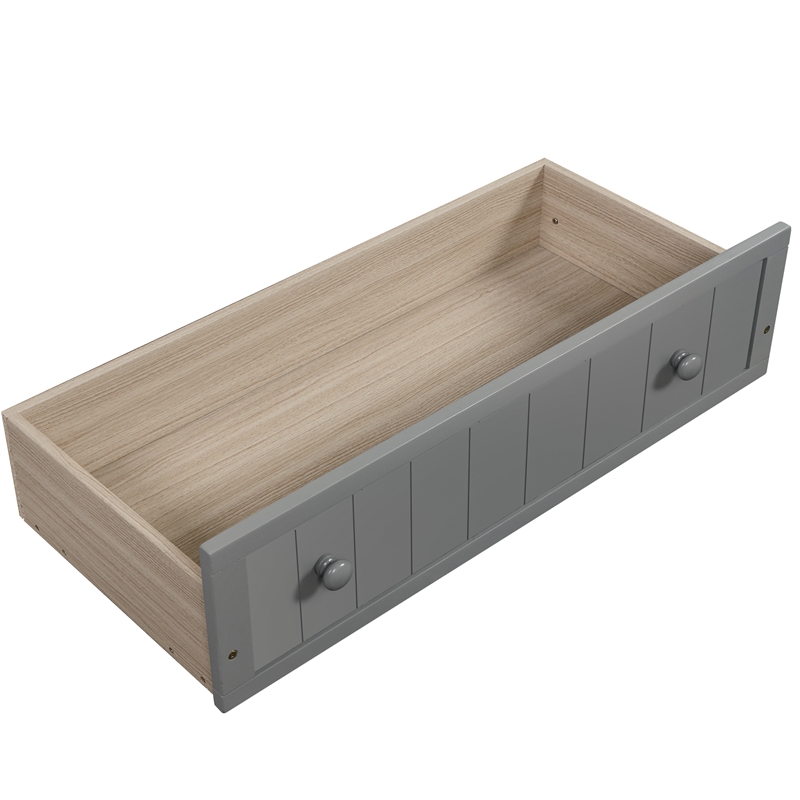 CRO Decor Twin Wooden Daybed with 2 drawers Sofa Bed (Gray)