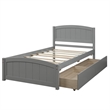 CRO Decor Twin size Platform Bed with Two Drawers (Gray)