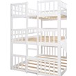 CRO Decor Full-Over-Full Triple Bed with Built-in Ladder and Slide (White)