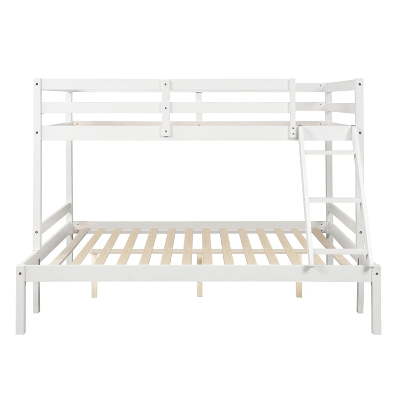 CRO Decor Wood Twin Over Full Bunk Bed (White)