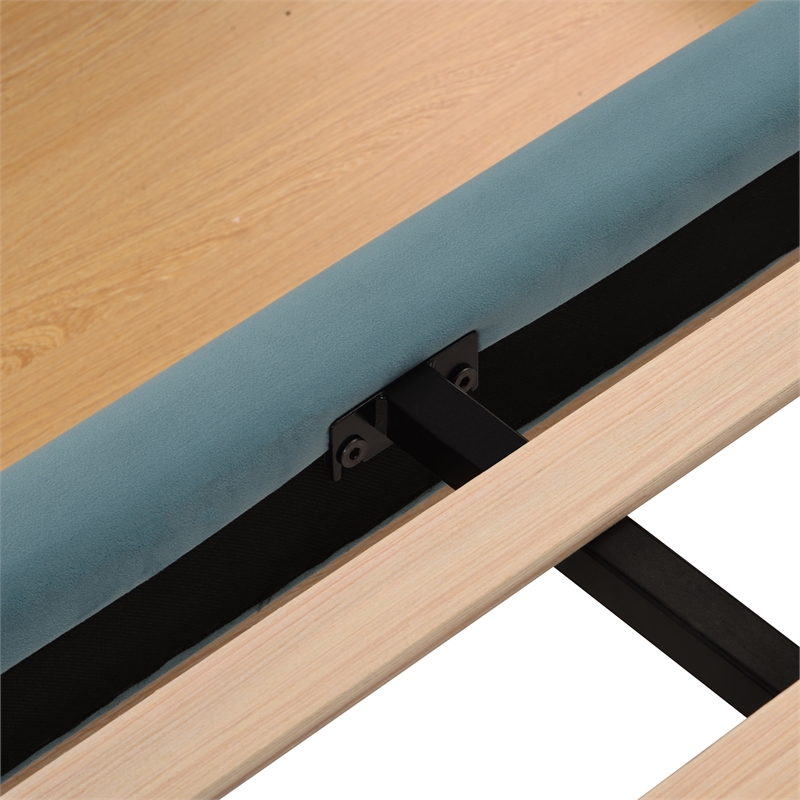 CRO Decor Queen Size Storage Bed Velvet Upholstered Platform Bed with a Drawer
