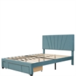 CRO Decor Queen Size Storage Bed Velvet Upholstered Platform Bed with a Drawer