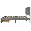 CRO Decor Queen Size Storage Bed Velvet Upholstered Platform Bed with a Drawer