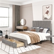 CRO Decor Queen Size Storage Bed Velvet Upholstered Platform Bed with a Drawer
