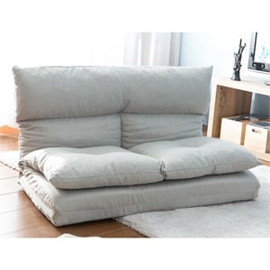 CRO Decor Fabric Folding Chaise Lounge Floor Sofa (Gray)