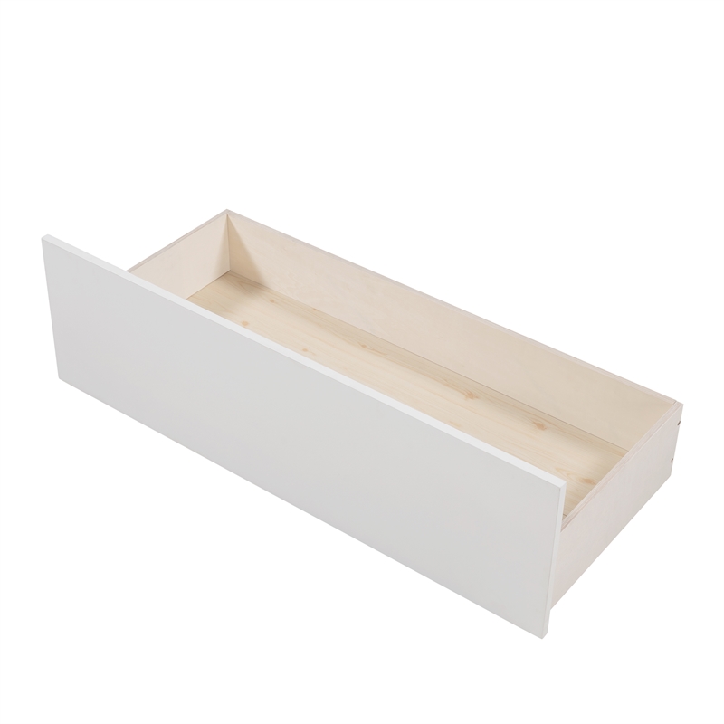 CRO Decor Twin Size House Bed Wood Bed with Two Drawers ( White )