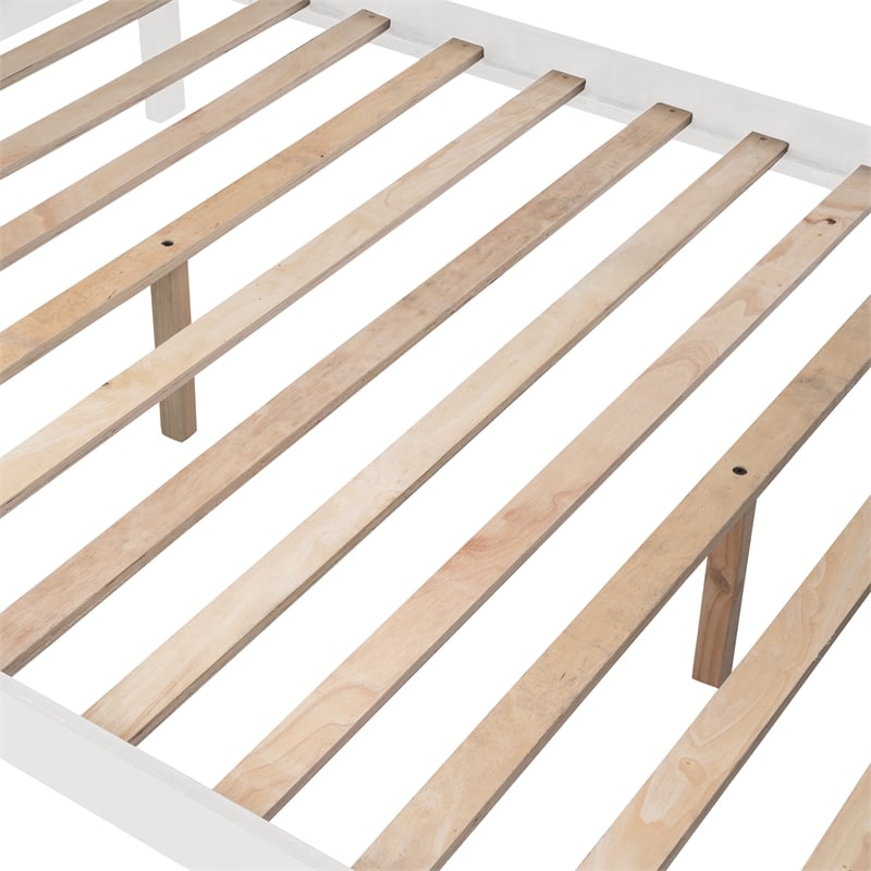 CRO Decor Stairway Twin-Over-Full Bunk Bed with Drawer Storage and Guard Rail